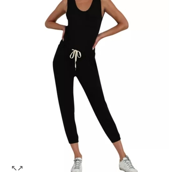 N: Philanthropy Sz S World Jumpsuit Drawstring Waist Distressed Joggers - Picture 2 of 14